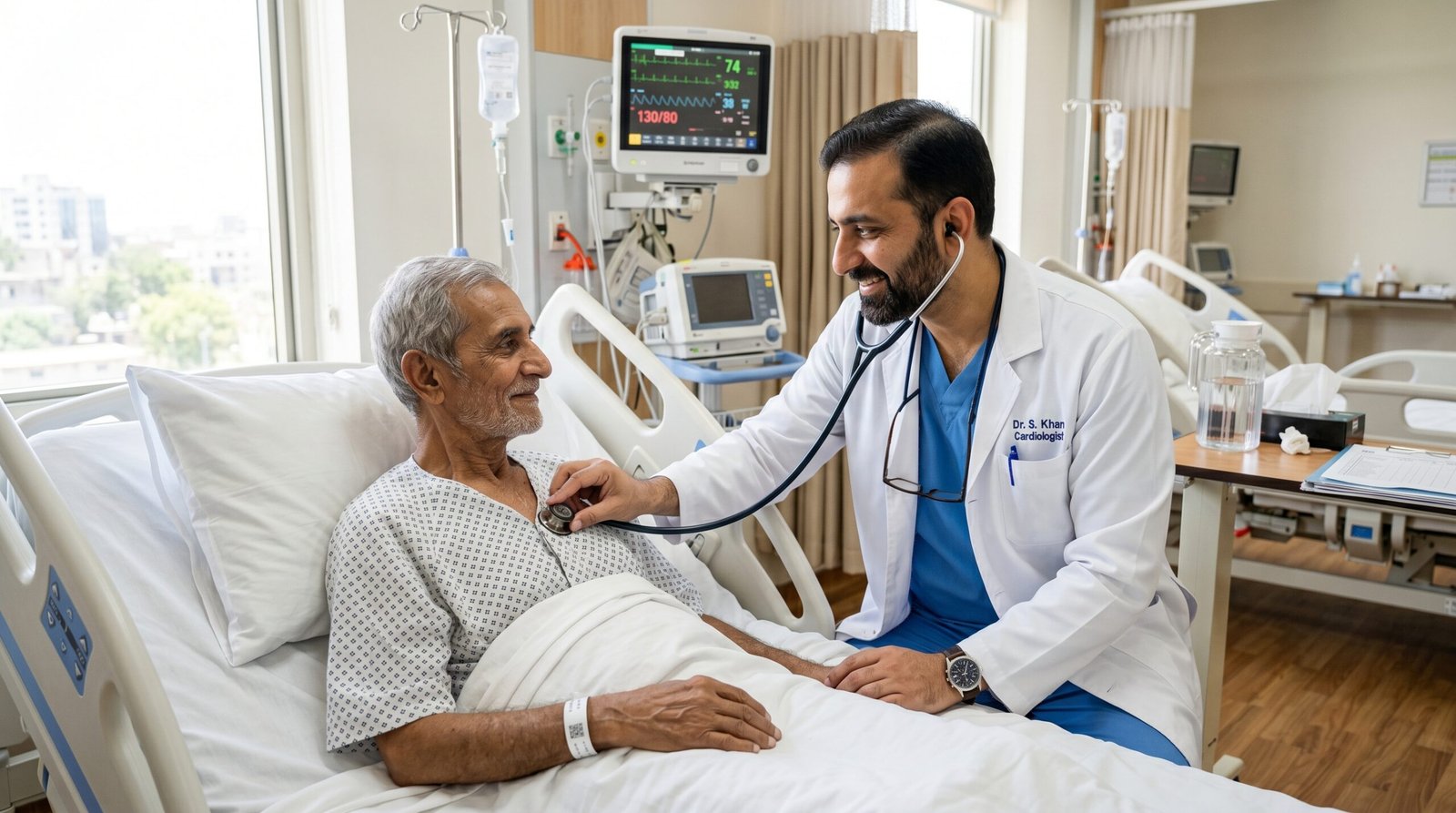 doctor checking a patient